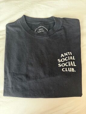 Anti Social Social Club Black Tee with White Chest Logo